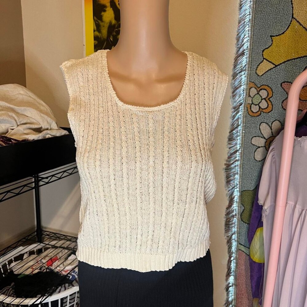 Sostanza Silk + Cotton Blend Knit Tank Top